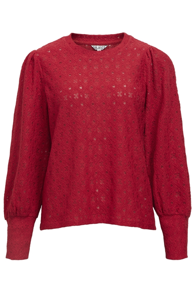 OBJLAILA L/S RE TOP NOOS 23046626 KARANDA RED